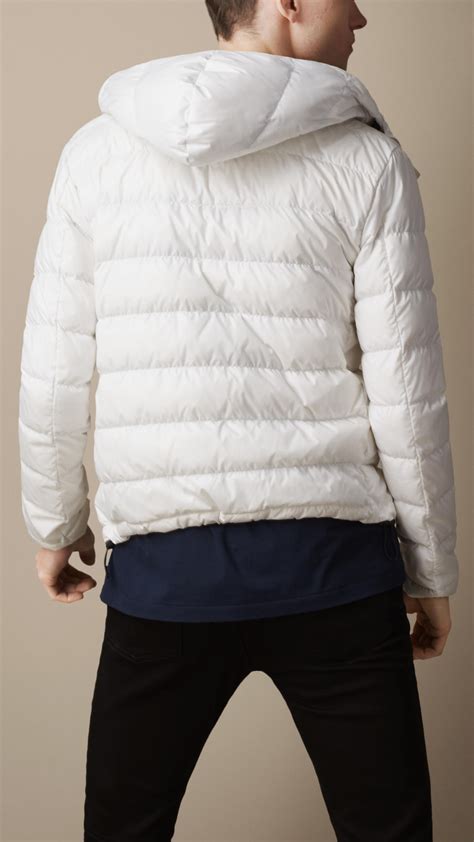 all white burberry puffer coat mens|Burberry nylon puffer coat.